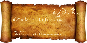 Óvári Krisztina névjegykártya
